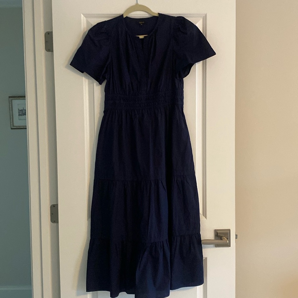 Navy cotton maxi dress.